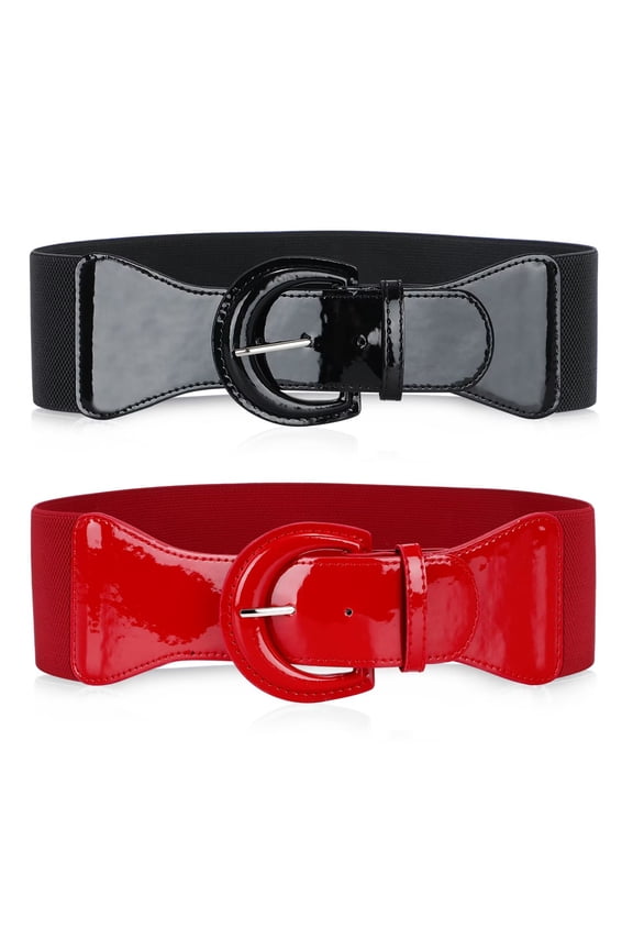 Women Elastic Wide Belt, Stretch Waist Belt for Dresses