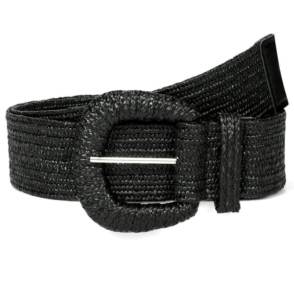 WHIPPY Women Elastic Woven Belt for Dresses Straw Braided Belt for Ladies