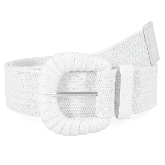 WHIPPY Women Elastic Woven Belt for Dresses Straw Braided Belt for Ladies