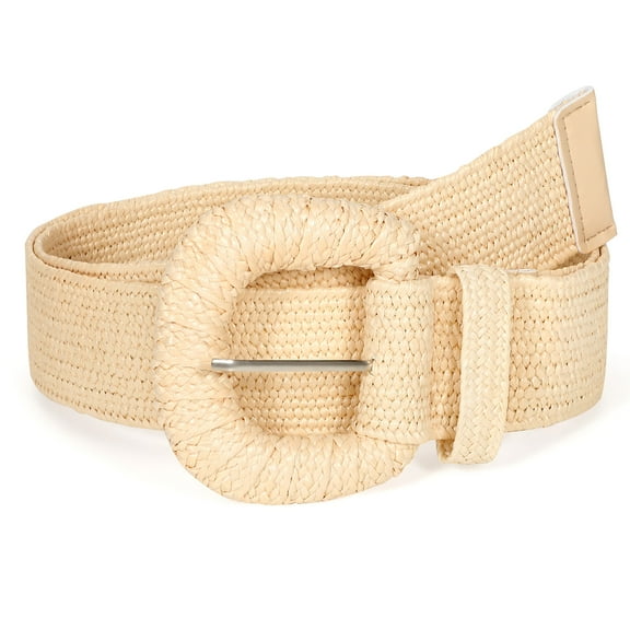 WHIPPY Women Elastic Woven Belt for Dresses Straw Braided Belt for Ladies