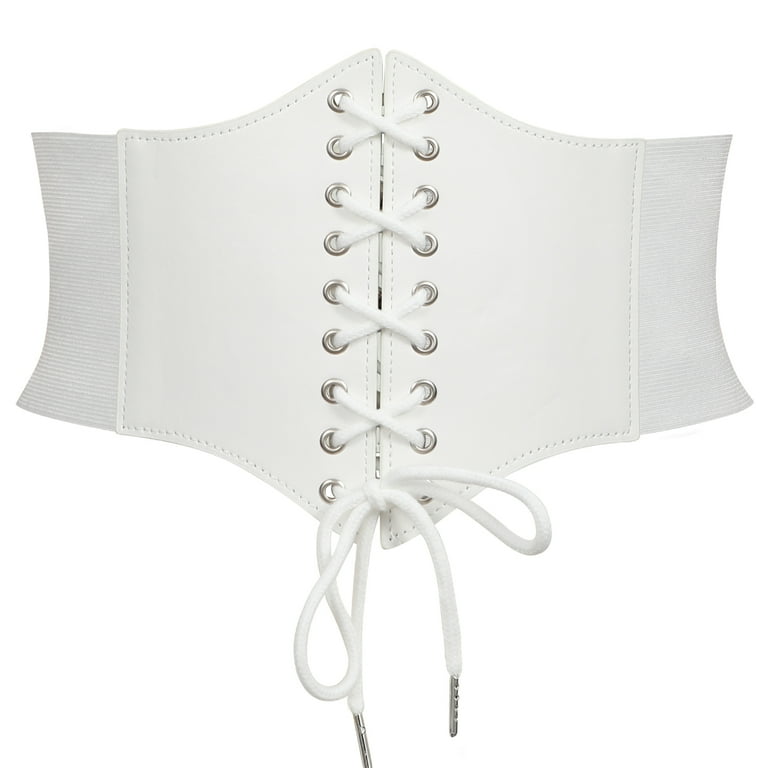 Vintage Lace-Up Elastic Waist Corset Belt for Women SUOSDEY Black Corset Belt for Women, Vintage Lace-up Elastic  main image 2