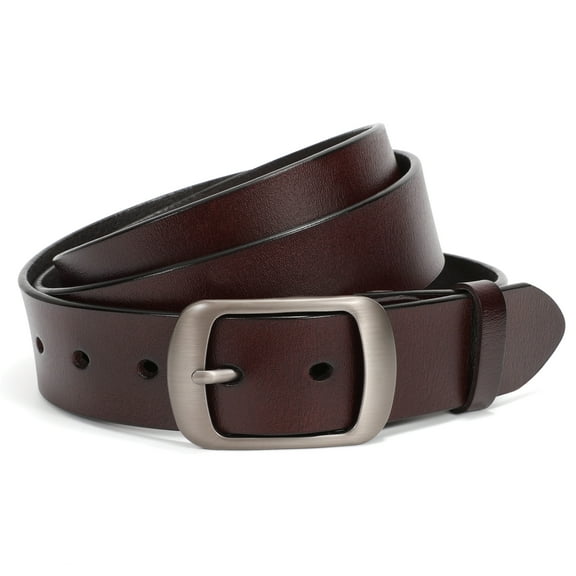 WHIPPY Women Leather Belt, Coffee Waist Belt for Jeans Pants