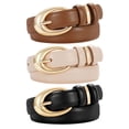 thumbnail image 1 of WHIPPY Women Leather Belt for Jeans Pants Dresses Fashion Ladies Leather Belts 3 Pack, 1 of 7
