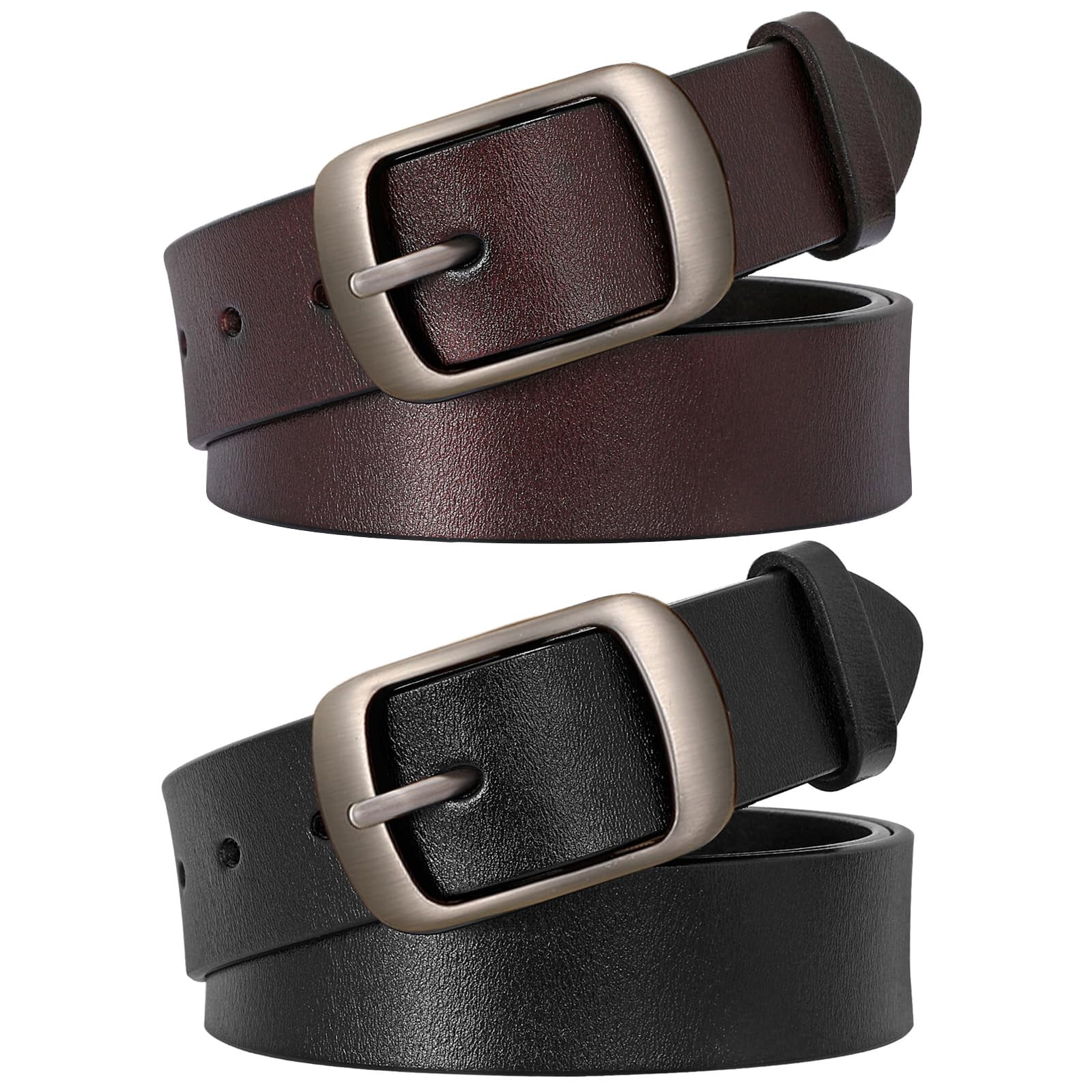 Genuine Leather Women\'s Belt for Jeans - Full Grain Waist Belt with Matte Buckle Women main image 4