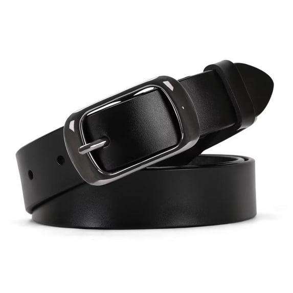 WHIPPY Women Leather Belt with Pin Buckle, Plus Size Waist Belt for Jeans Pants