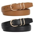 thumbnail image 1 of WHIPPY Women Leather Belts Ladies Dresses Belt for Jeans 2 Pack, 1 of 8