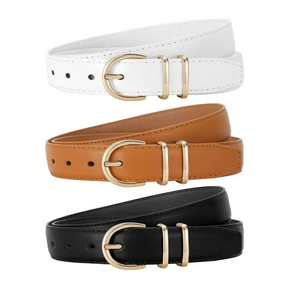 WHIPPY Women Leather Belts Ladies Dresses Belt for Jeans 3 Pack