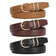 WHIPPY Women Leather Belts Ladies Dresses Belt for Jeans 3 Pack