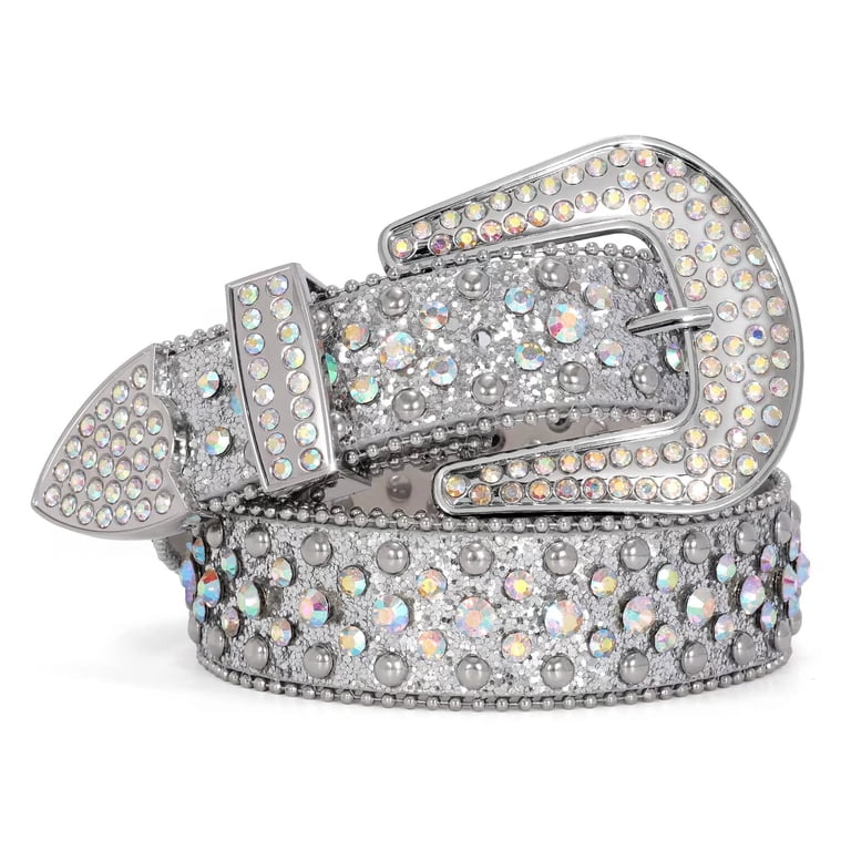 Western Rhinestone Studded Leather Belt for Pants Jeans CaySep Women Men Rhinestone Belt Western Cowgirl Cowboy  main image 3