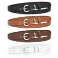 thumbnail image 1 of WHIPPY Women Skinny Leather Belts Ladies Waist Belt for Jeans Dresses Gold Buckle, 1 of 9
