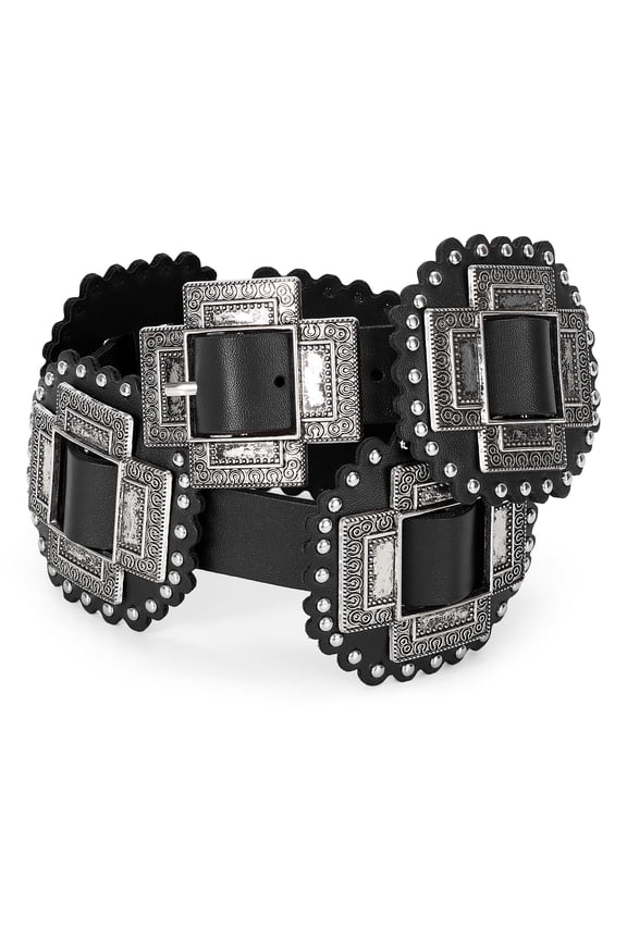 Women Western Belt Cowgirl Wide Leather Belts for Dresses Jeans