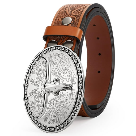 WHIPPY Women Western Leather Belt Men Country Cowboy Leather Belt Gift