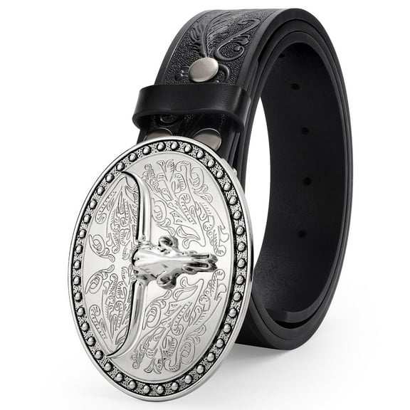 WHIPPY Women Western Leather Belt Men Country Cowboy Leather Belt Gift