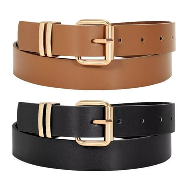 WHIPPY Women's Belts for Jeans Dresses Pants Ladies Leather Brown Belts