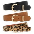 thumbnail image 1 of WHIPPY Women's Leather Belt Gold Buckle Waist Belts for Jeans Dresses, 1 of 8