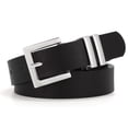 thumbnail image 1 of WHIPPY Women's Leather Belt for Jeans Dresses Pants Ladies Black Belts with Square Buckle, 1 of 8