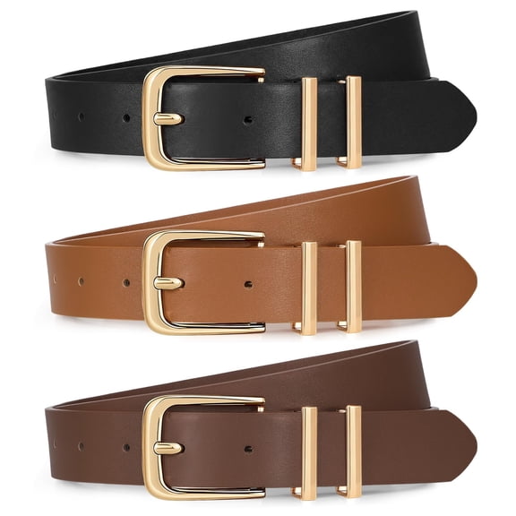 WHIPPY Women's Leather Belts for Jeans Casual Ladies Waist Belt for Dresses