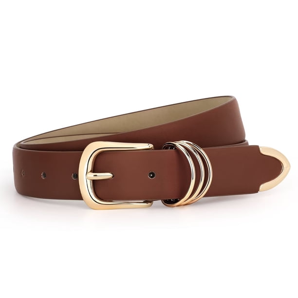 2134 Women\'s Curved Buckle Leather Belt For Jeans, Dresses And Skirts, XZQTIVE 3 Pack Women Belts For Jeans Dresses Pants Ladies  main image 3
