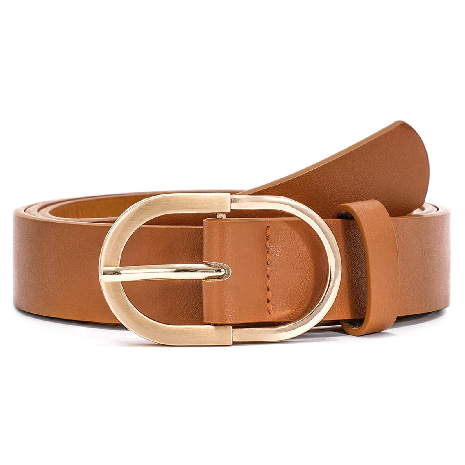 WHIPPY Women's Leather Belts for Jeans Dress Gold Buckle Ladies Waist ...