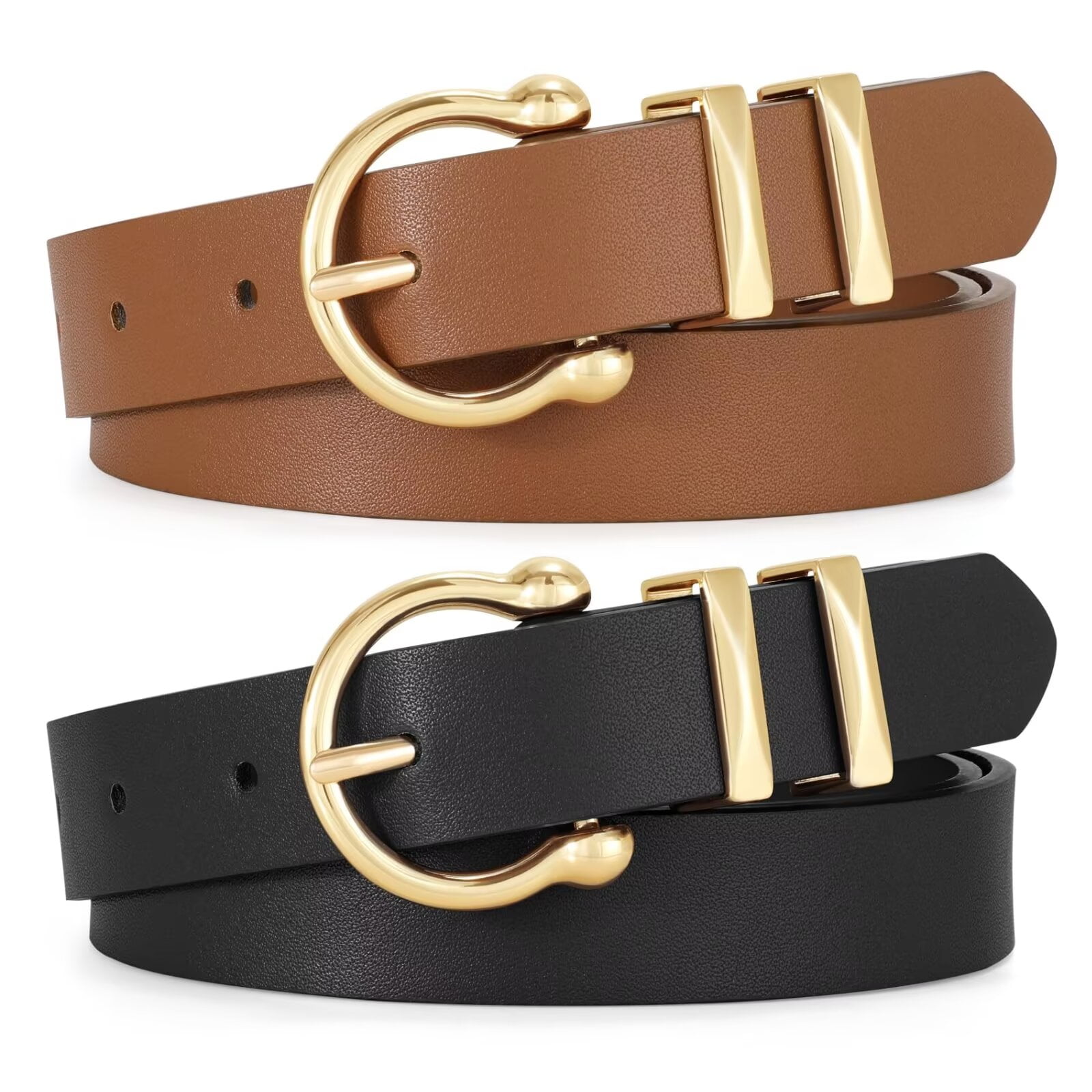White Belts for Jeans, Leather Dress Belts for Women Dressy