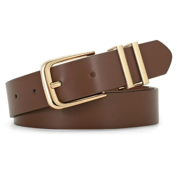 WHIPPY Women's Leather Belts for Jeans Dresses Ladies Black Waist Belt