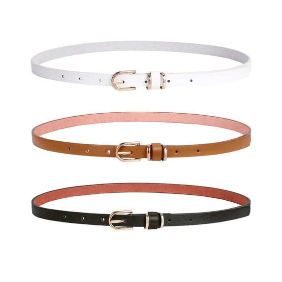 WHIPPY Women's Leather Skinny Waist Belt for Jeans Pants Dress Plus Size