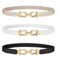 thumbnail image 1 of WHIPPY Women's Stretch Belts Elastic Skinny Belt with Gold Buckle for Dresses, 1 of 9