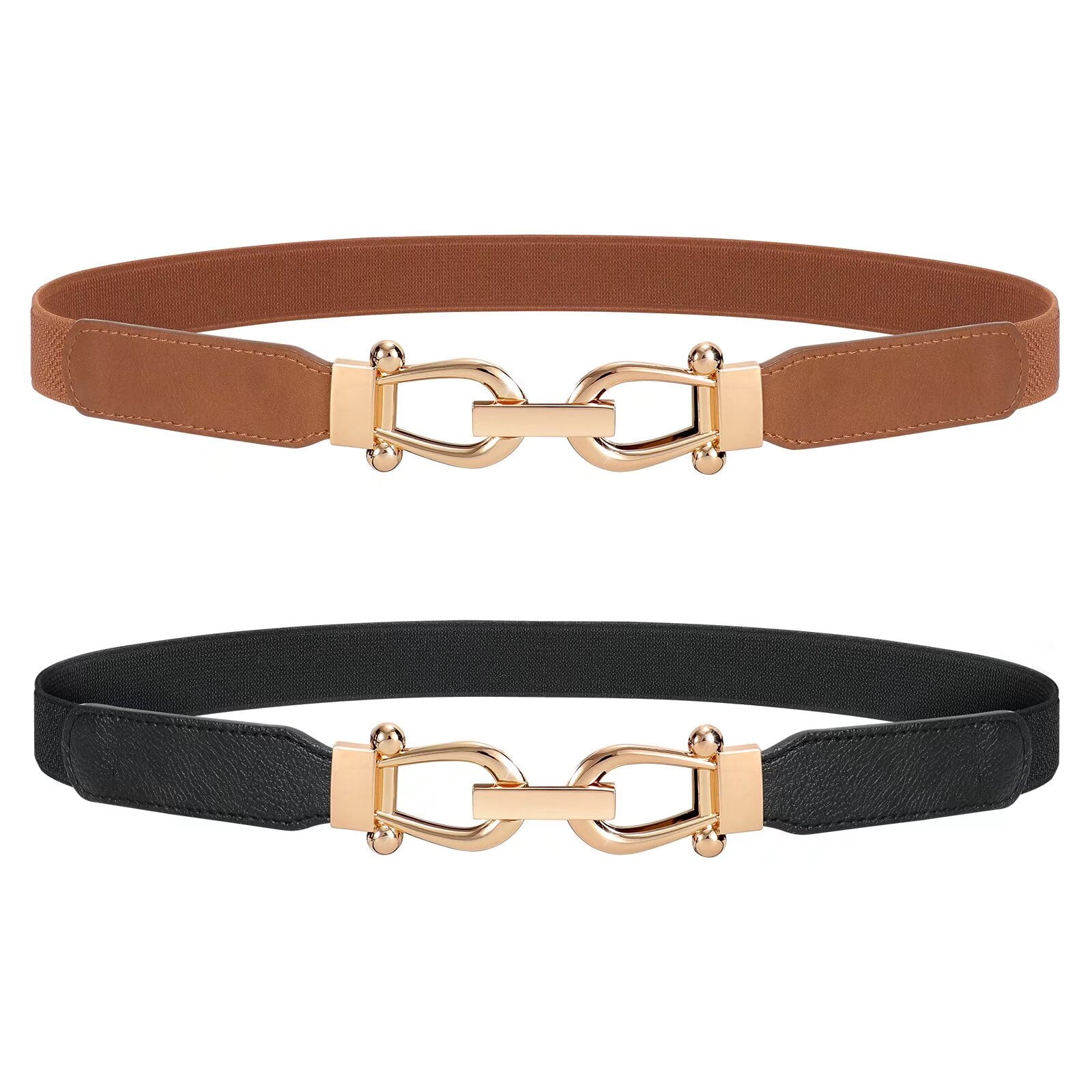 Womens Belts Small Gold Belt Whippy Women's Stretch Belts Elastic Skinny  Belt With Gold Buckle For Dresses