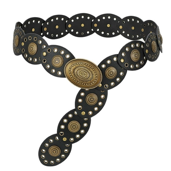 WHIPPY Women's Western Belt for Dresses Ladies Vintage Cowgirl Disc Waist Belts