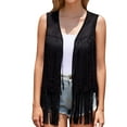 thumbnail image 1 of WHIPPY Women's Western Fringe Vest Cowgirl Hippie Sleeveless Vest Faux Suede Tassel Jacket, 1 of 7