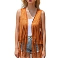 thumbnail image 1 of WHIPPY Women's Western Fringe Vest Cowgirl Hippie Sleeveless Vest Faux Suede Tassel Jacket, 1 of 7