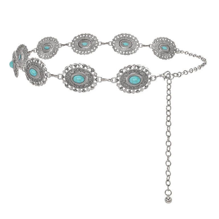 Western Metal Concho Chain Belt for Women Zinc Alloy Beltiscool Women main image 4