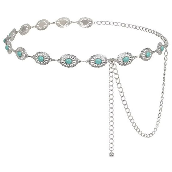 WHIPPY Womens Metal Waist Chain Belt Western Belts for Jeans Dresses
