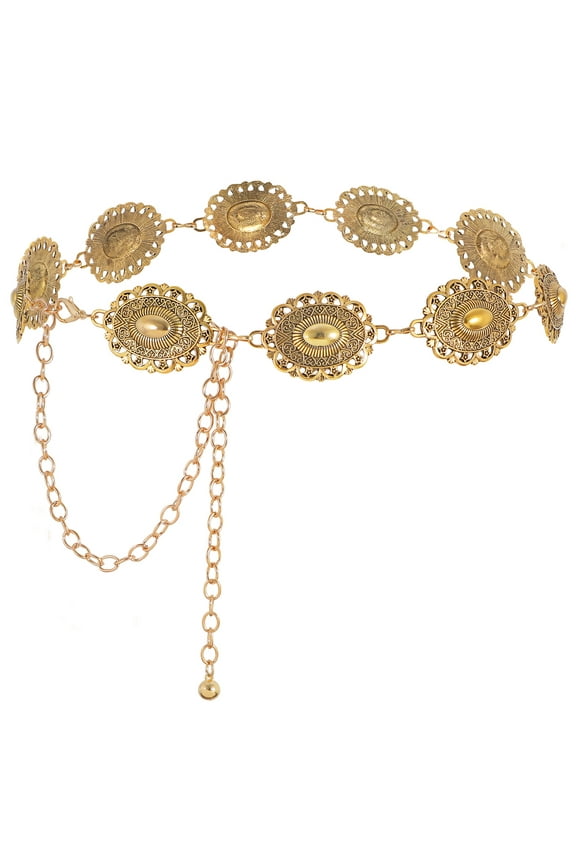Womens Metal Waist Chain Belt Western Belts for Jeans Dresses