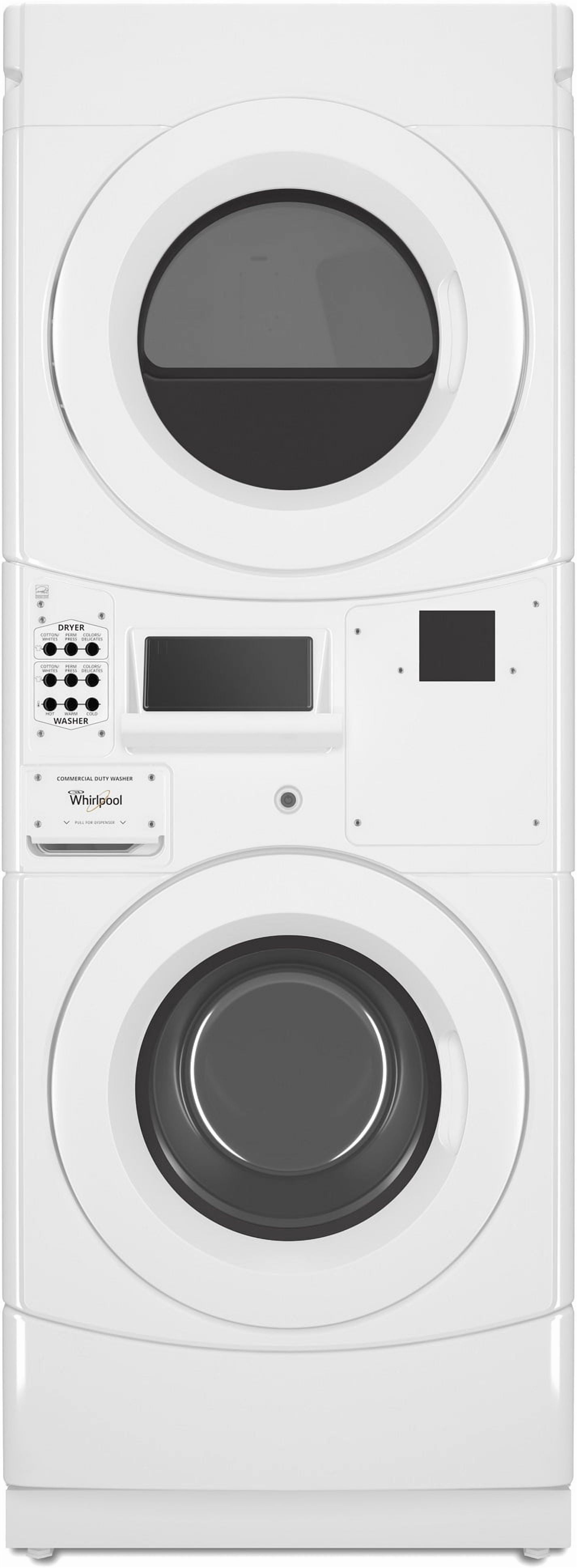 WHIRLPOOL CGT9100GQ Commercial Gas Stack Washer/Dryer, Card Reader-Ready White