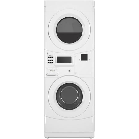 Whirlpool - 3.1 Cu. Ft. Front Load Washer and 6.7 Cu. Ft. Gas Dryer with Space Saving Configuration - White