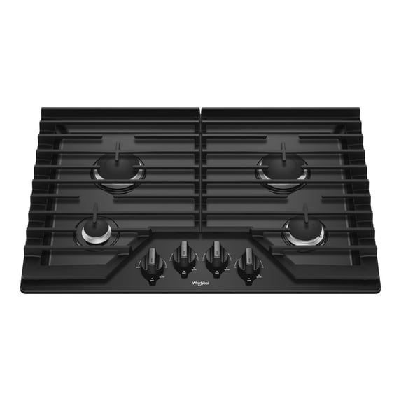 Whirlpool WCG55US0HB - Gas cooktop - 4 hobs - Niche - width: 28.5 in - depth: 19 in - black - black