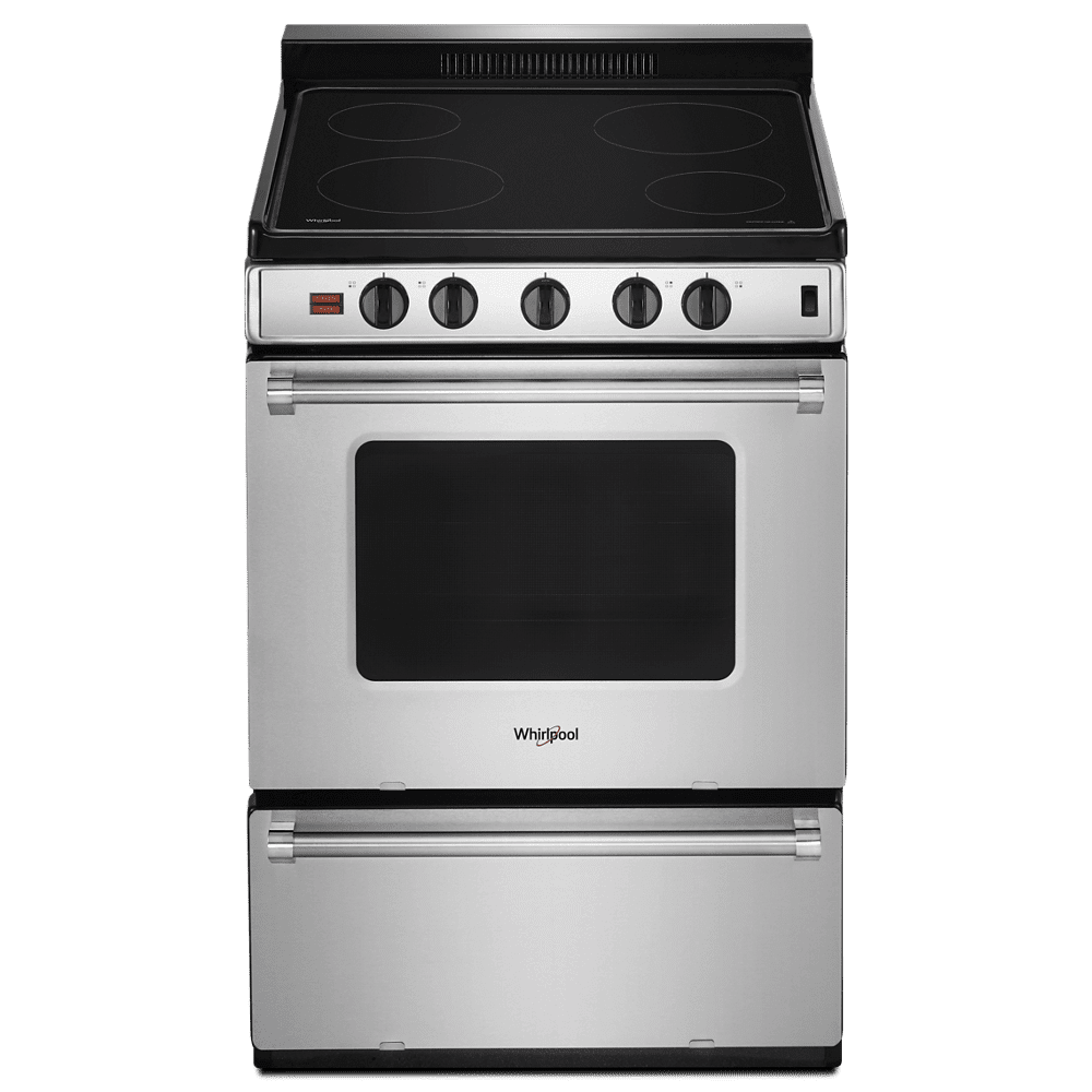 Whirlpool WFE500M4HS 24 Inch Freestanding Electric Range with 4 Heating Elements