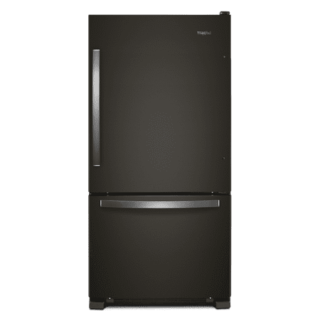 Whirlpool - 22 Cu. Ft. Bottom-Freezer Refrigerator with SpillGuard Glass Shelves - Black Stainless Steel