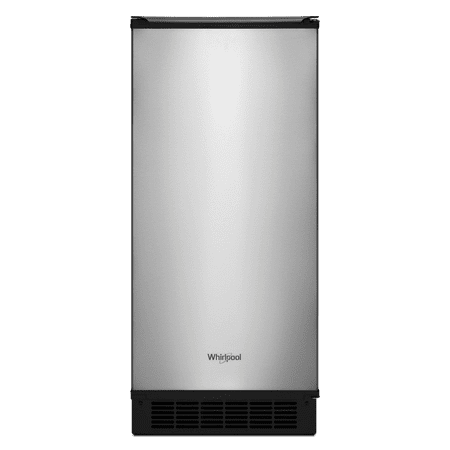 Whirlpool - 15" 29-Lb. Freestanding Icemaker - Stainless Steel