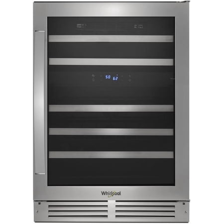 Whirlpool - 46-Bottle Wine Cooler - Stainless Steel