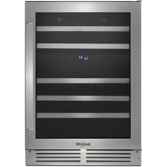 Whirlpool WUW55X24HS 24 Inch Wide Undercounter Wine Center with 46 Bottle Wine Storage