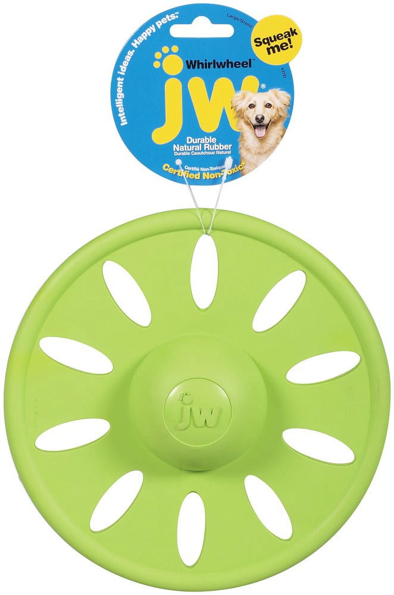 JW Pet Whirlwheel Flying Disc Natural Rubber Wheel Interactive Fun Dog