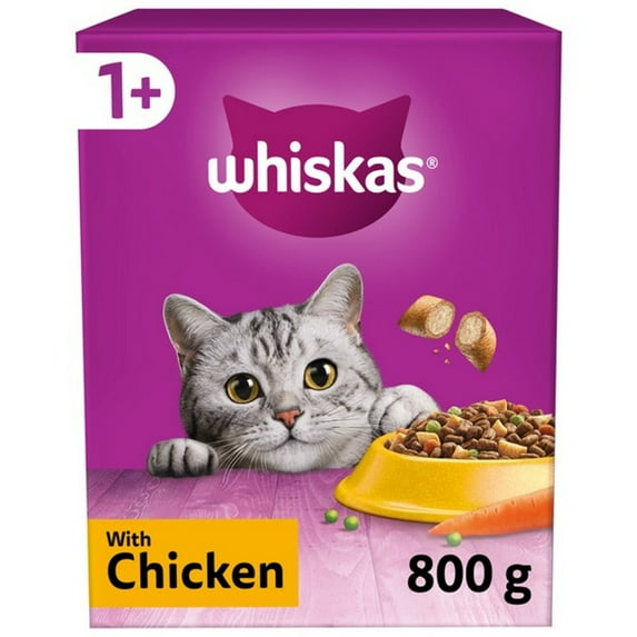 WHISKAS 1+ Cat Complete Dry with Chicken Cat Food 800g 1 Case