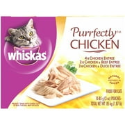 WHISKAS PURRFECTLY Chicken Variety Pack Wet Cat Food 3 Ounces 10 Count