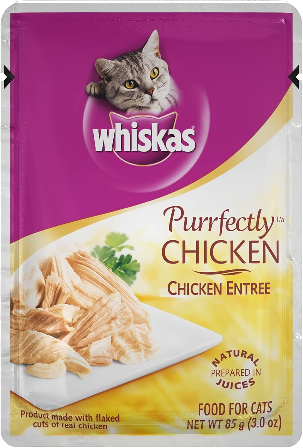 WHISKAS PURRFECTLY Chicken Wet Cat Food Chicken Entree Flavor 3 Ounces
