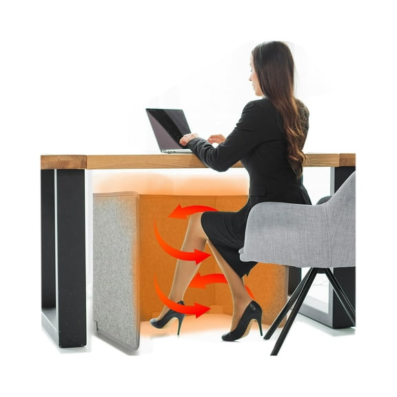 WHISPERHEAT Under Desk Warmer 2 - Silent and Energy Efficient - Personal Under Desk Heater for Legs and Feet - for Office and Home - with Thermostat and Timer