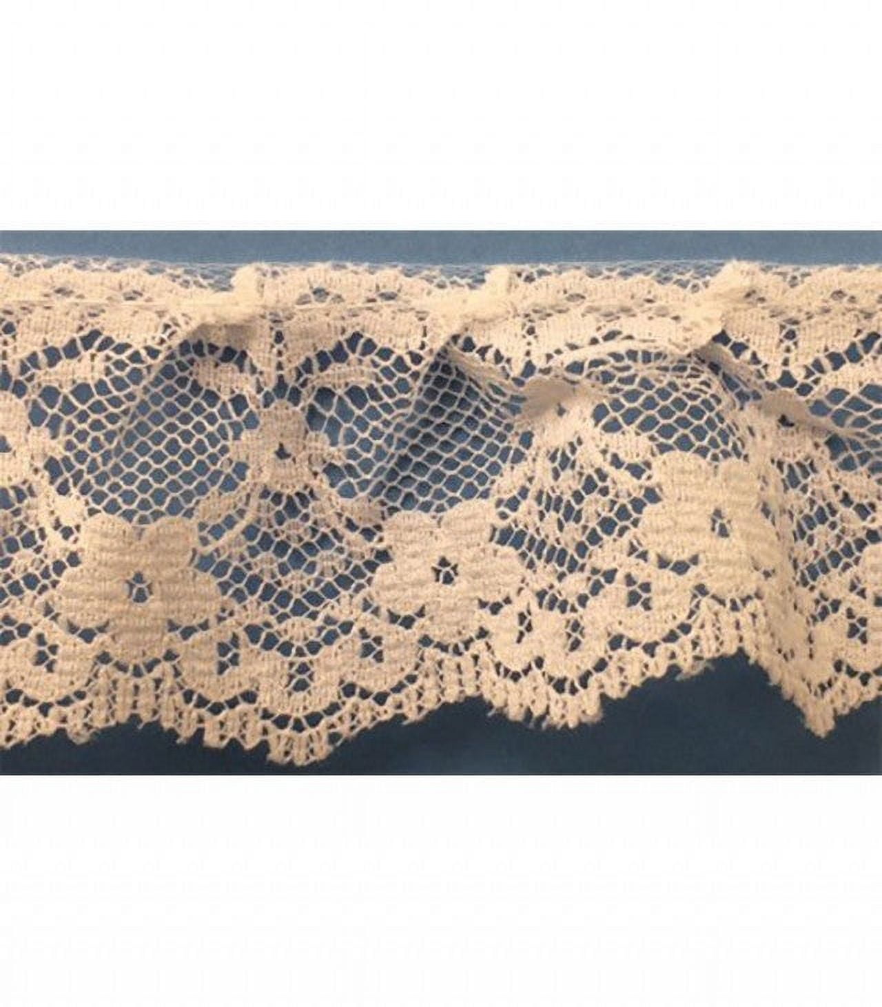 WHITE 1-1/2" FLOWER LACE