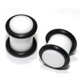 thumbnail image 1 of WHITE 14g gauge ACRYLIC PLUGS tunnels ear -PAIR, 1 of 1