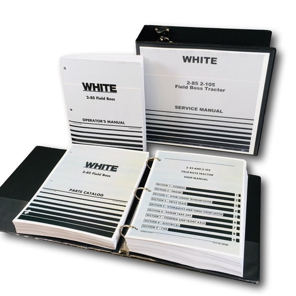 WHITE 2-85 FIELD BOSS TRACTOR SERVICE PARTS OPERATORS MANUAL SET REPAIR WORKSHOP